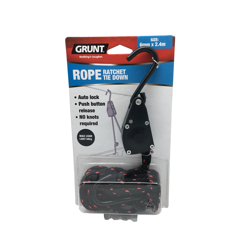Grunt 6mm x 240cm Ratchet Tie Down Bunnings Warehouse