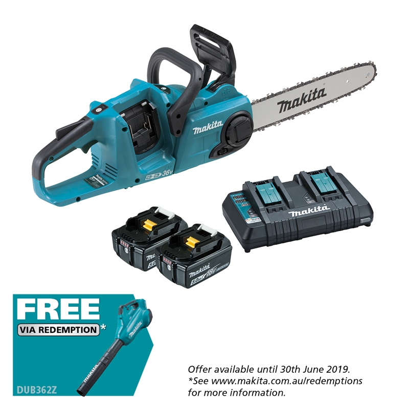 Makita 18v Cordless Chainsaw Kit With 2 Batteries Bunnings Warehouse