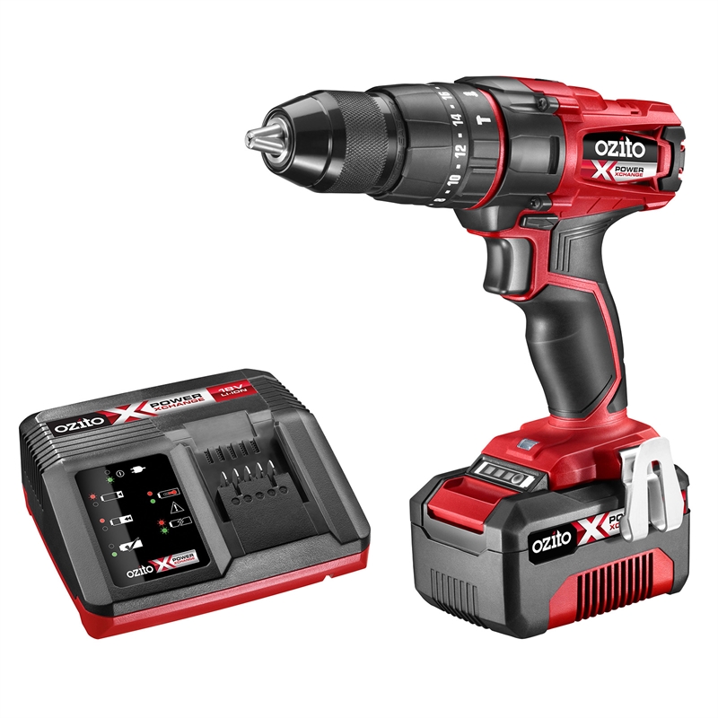 Ozito Power X Change 18V Compact Hammer Drill Kit Bunnings Warehouse