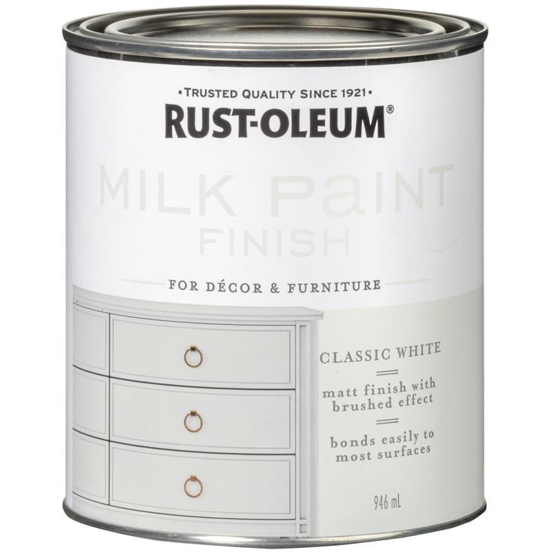 RustOleum 946ml Classic White Milk Paint Finish Bunnings Warehouse