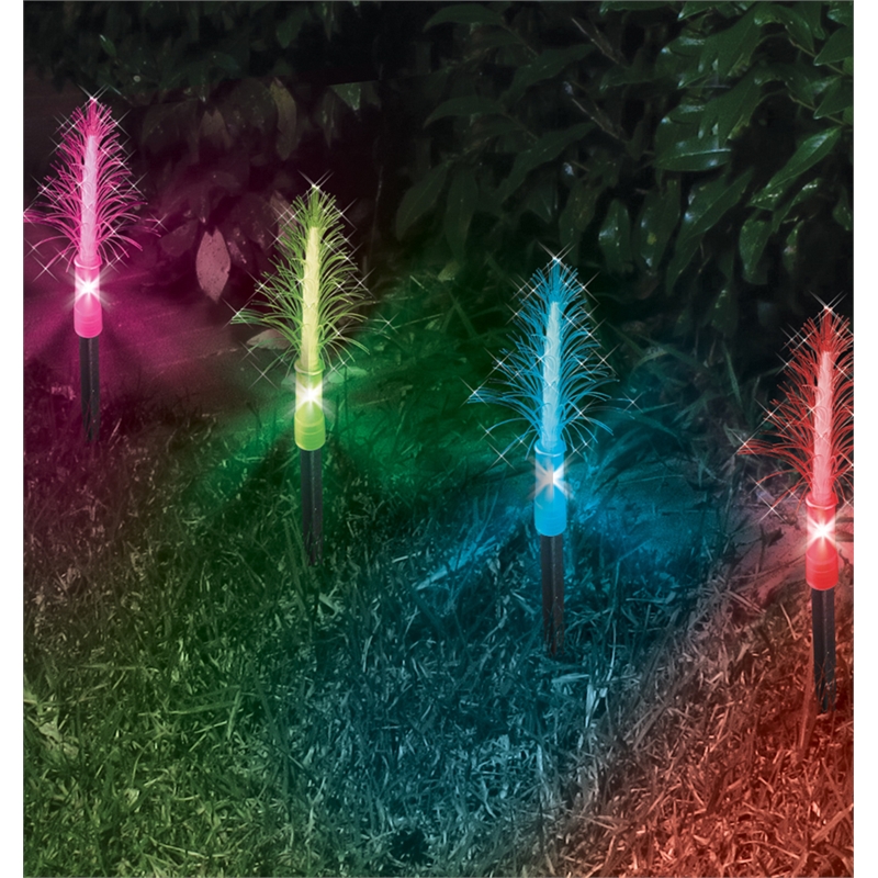 Lytworx 8 LED Fibre Optic Colour Changing Mini Christmas Tree Solar