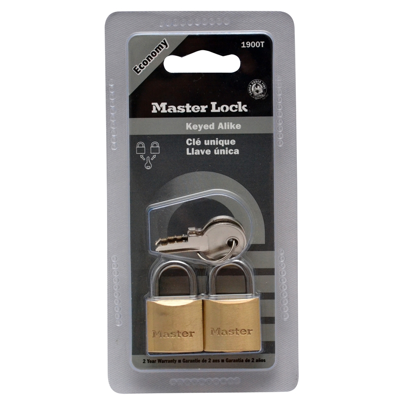Master Lock 20mm Brass Keyed Padlock 2 Pack Bunnings Warehouse