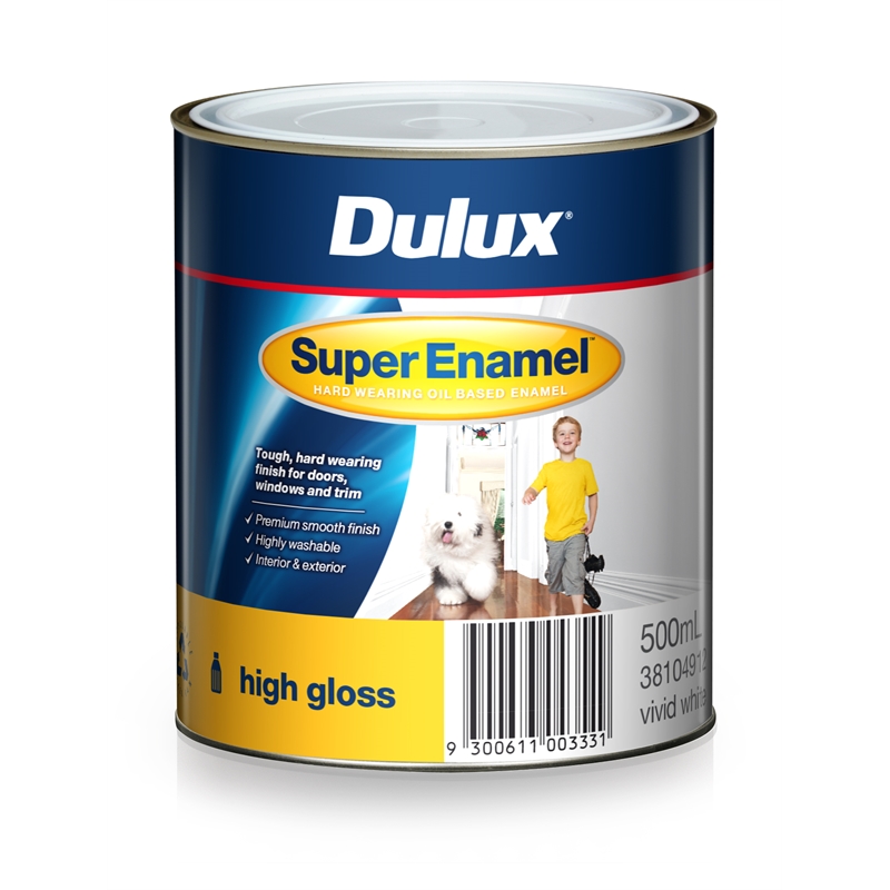 Dulux Super Enamel 500ml High Gloss Vivid White Enamel Paint