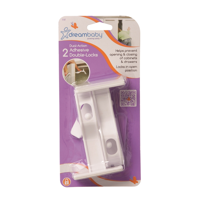 Dreambaby Child Safety Adhesive Double Lock 2 Pack Bunnings Warehouse