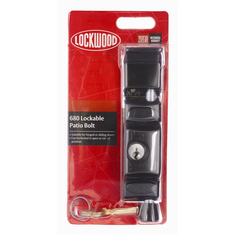 Lockwood Black Patio Door Bolt Bunnings Warehouse