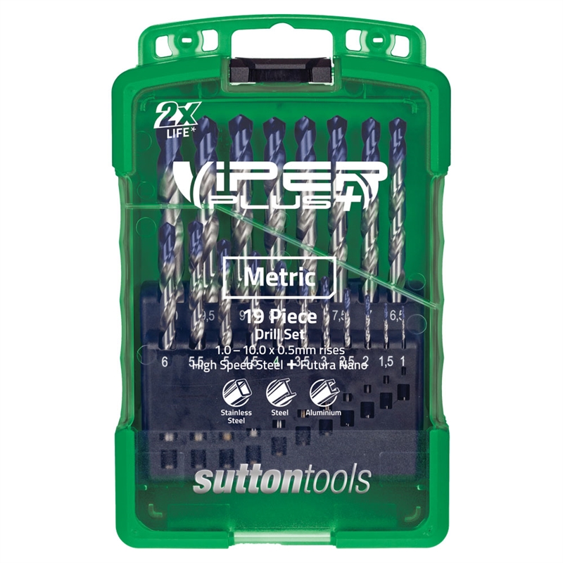 Sutton Tools 19 Piece Metric Viper Plus Drill Set | Bunnings Warehouse