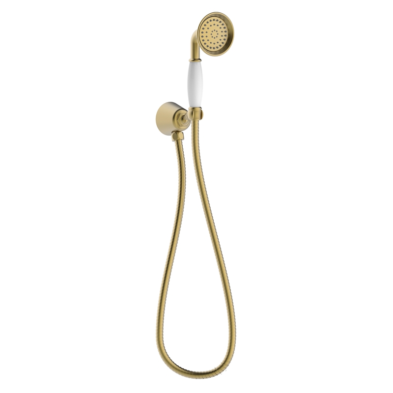Mondella Maestro Brass/White Single Function Hand Shower Set