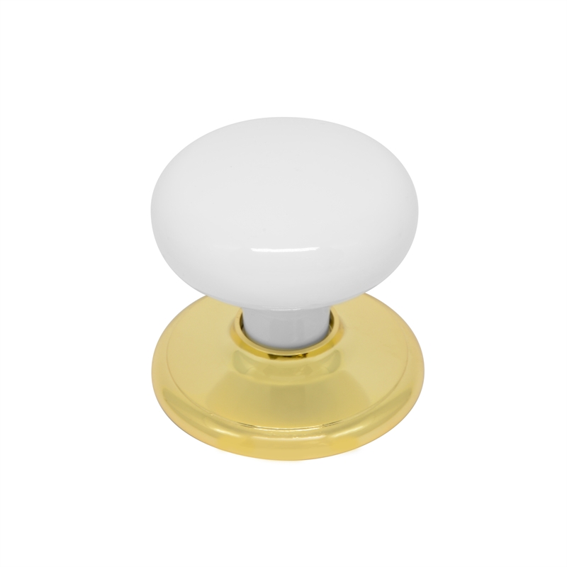 Ikonic White Heritage Door Knob With Brass Rosette Bunnings Warehouse