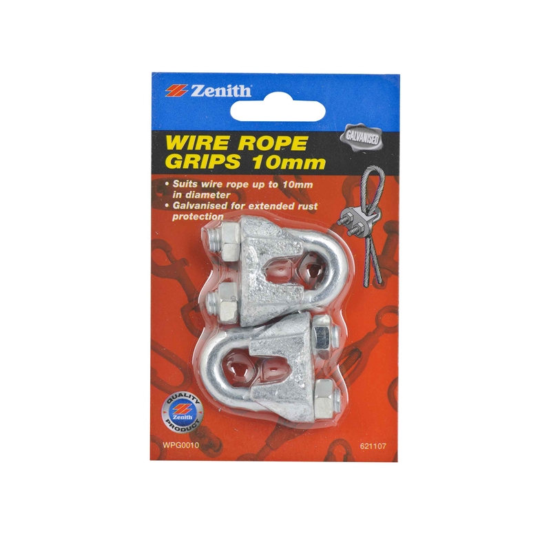 Zenith 10mm Galvanised Wire Rope Grip 2 Pack Bunnings Warehouse