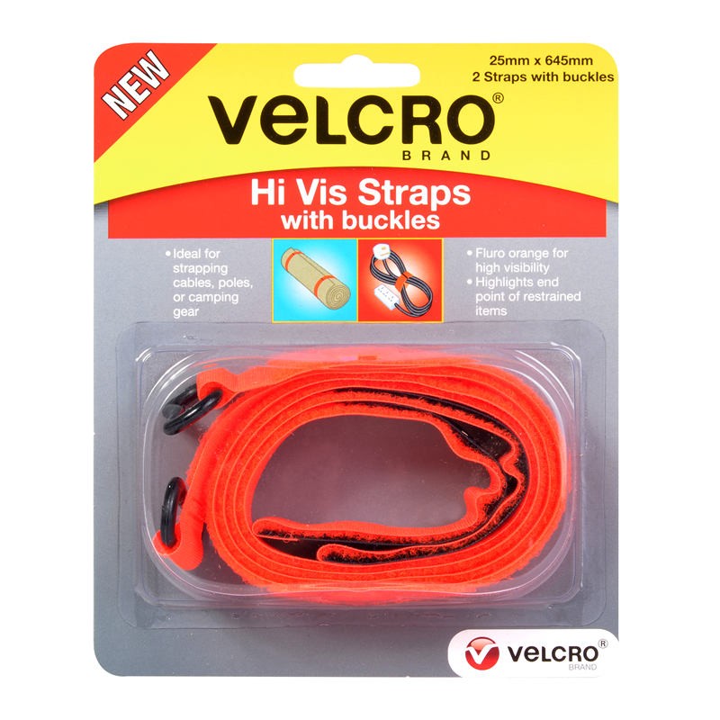 Velcro 645 x 25mm High Vis Strap With Buckle 2 Pack I/N 3961532