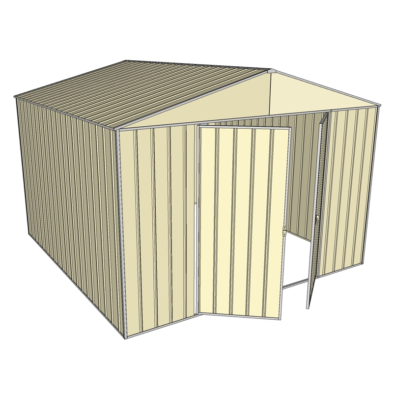 Build-a-Shed 3.0 x 3.0m Cream Double Hinge Door Garden Shed
