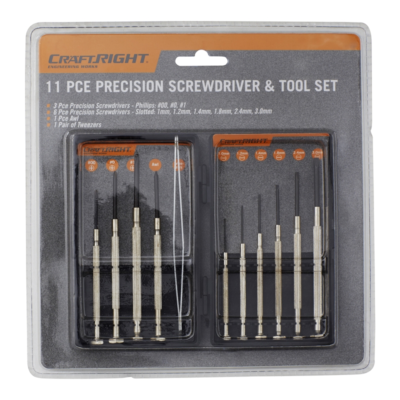 Craftright 11 Piece Precision Screwdriver Set I/N 6060080 Bunnings