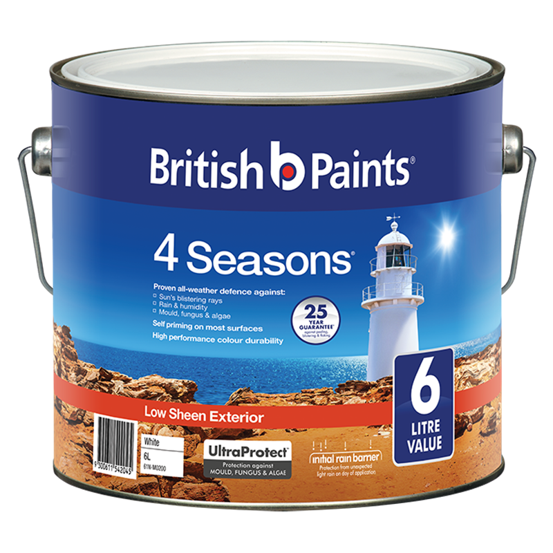 British Paints 4 Seasons 6L White Exterior Paint Bunnings Warehouse
