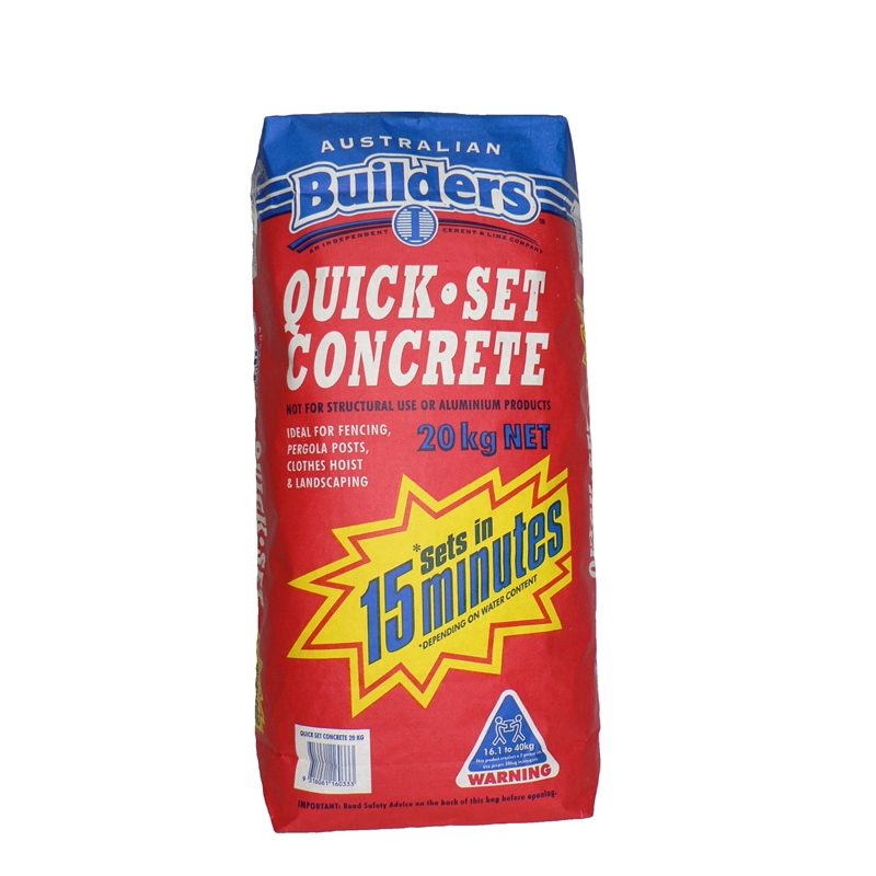 Australian Builders 20kg Quick Set Concrete I/N 0762428 Bunnings