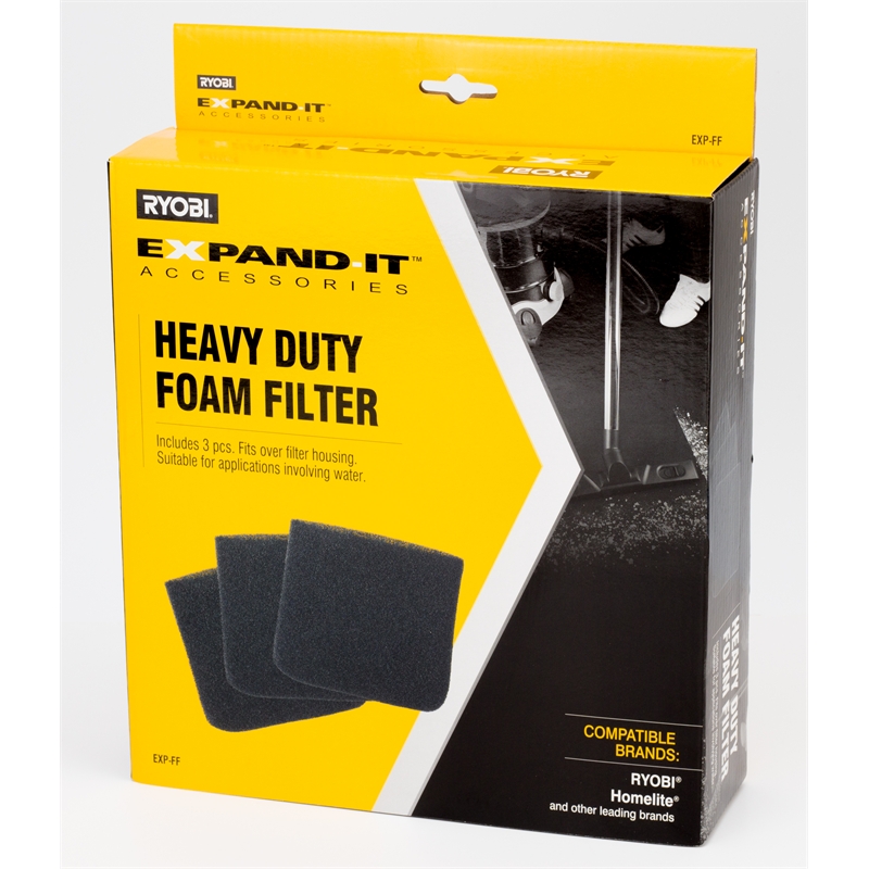 Ryobi Expandit Heavy Duty Foam Filter 3 Pack I/N 6210458 Bunnings Warehouse