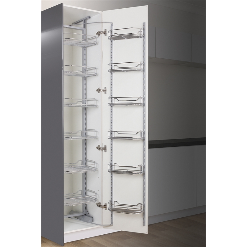 Kaboodle 450mm Chrome 6 Tier Pantry Pullout Baskets