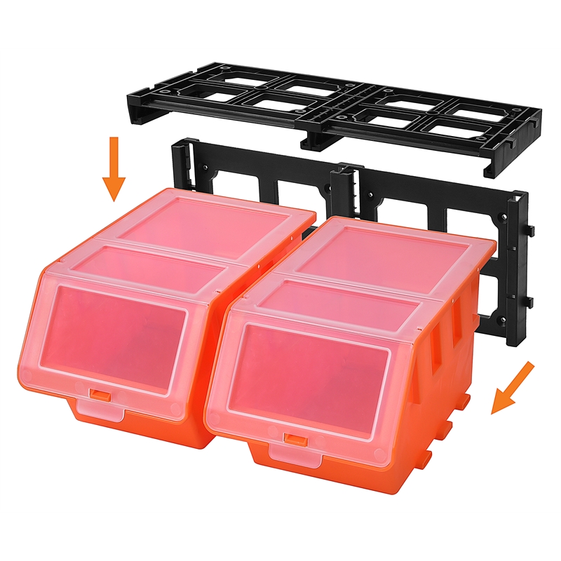 Tactix Storage Bin with Lids and Mounting Rails 4 Pack Bunnings