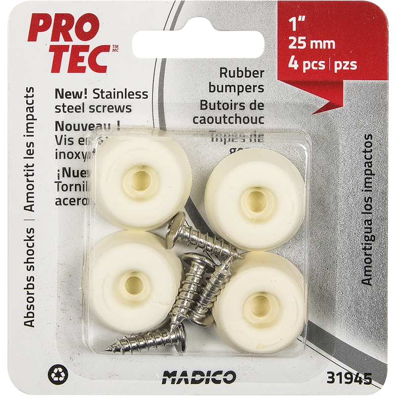 Madico 25mm White Protec Floor Protection Rubber Bumpers Bunnings Warehouse