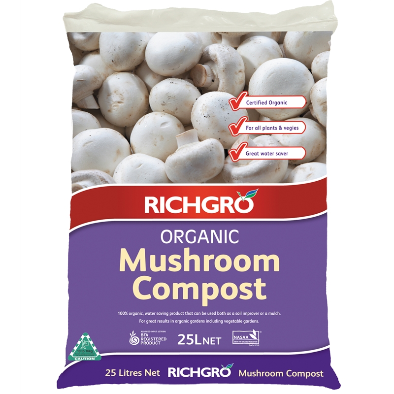 Richgro 25L Organic Mushroom Compost I/N 3022700 Bunnings Warehouse