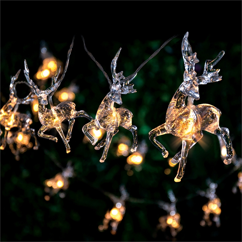 Lytworx Warm White LED Solar Kicking Deer Lights 30 Pack