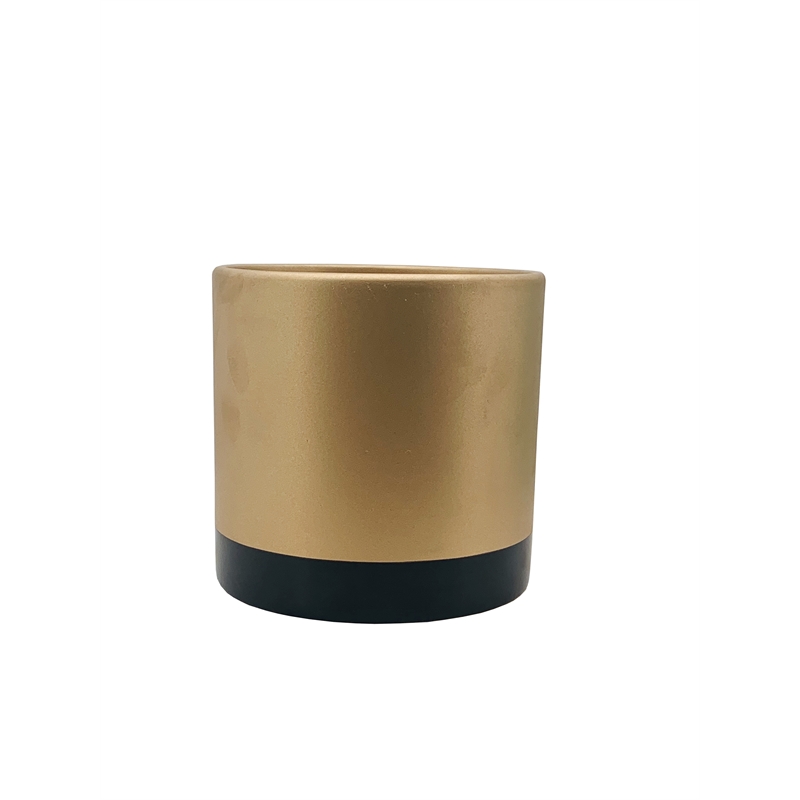 Eden 14 x 13cm Gold And Black Indoor Ceramic Pot | Bunnings Warehouse