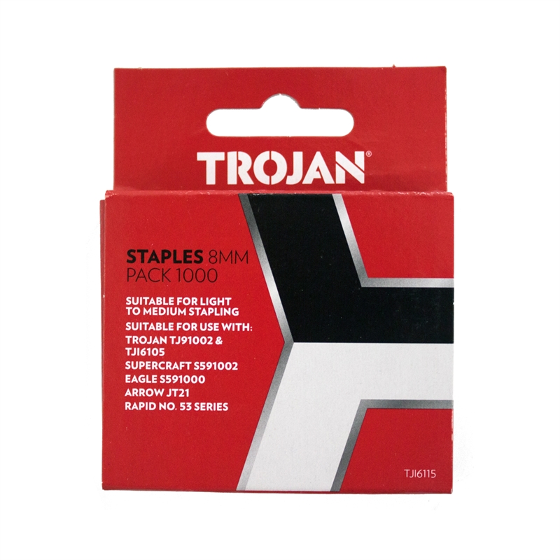 Trojan 8mm Light Duty Staples 1000 Pack Bunnings Warehouse