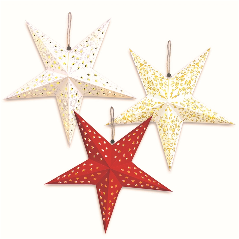 Lytworx 10 LED Warm White Battery Operated Paper Star Lights