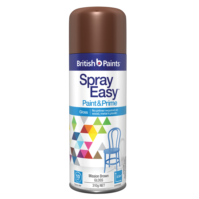 British Paints 310g Spray Easy Gloss Mission Brown Bunnings Warehouse
