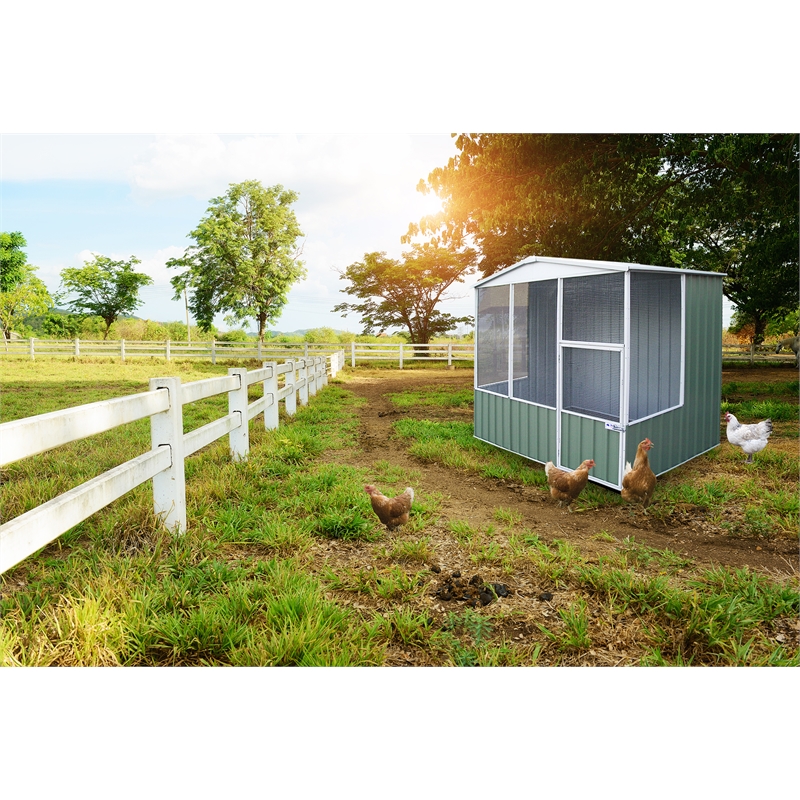 Absco Sheds 2.26 x 1.48 x 2.0m Single Door Aviary - Zincalume