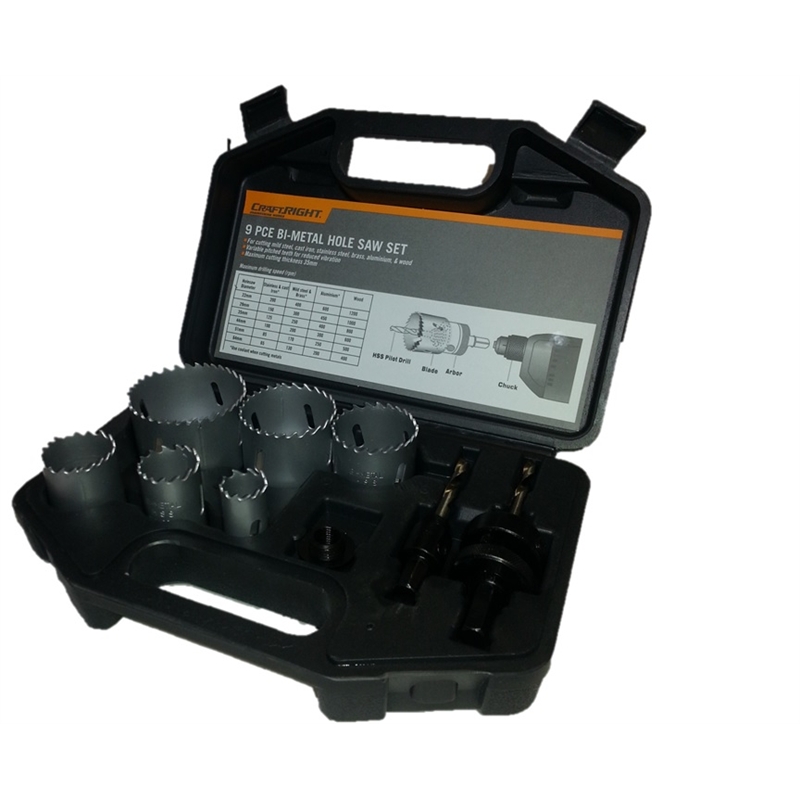 Craftright 9 Piece Bimetal Holesaw Set I/N 6290409 Bunnings Warehouse