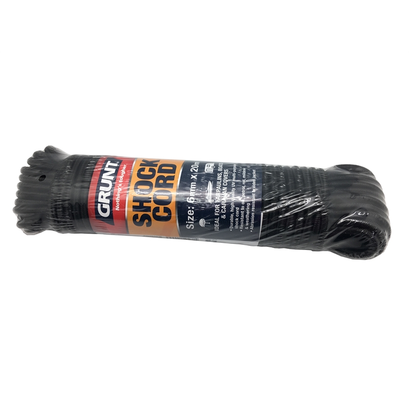 Grunt 6mm x 20m Black Shock Cord Bunnings Warehouse