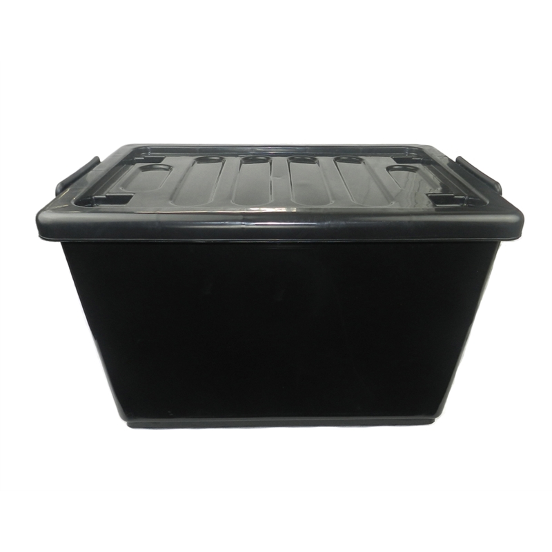 All Set 49L Black Storage Container With Lid Bunnings Warehouse