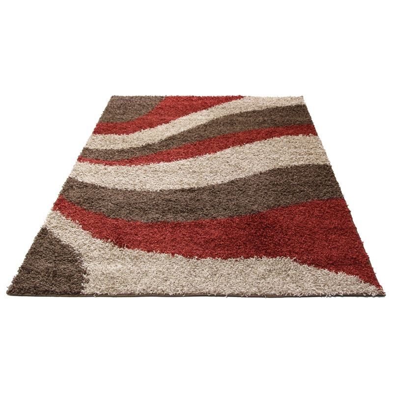 Hufflett 120 x 160cm Ribbon Alexandria Polypropylene Shag Pile Rug