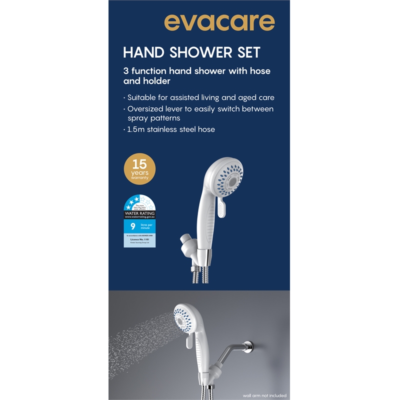 Evacare 3 Function Hand Shower Set Bunnings Warehouse