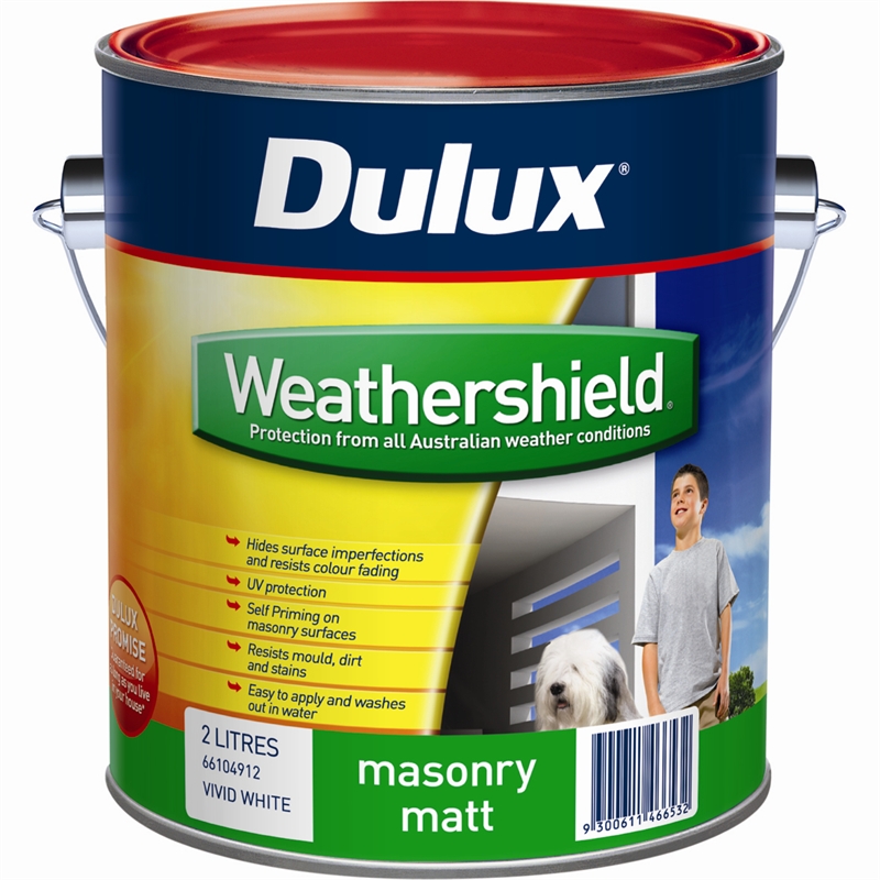  Dulux Weathershield  2L Matt White Exterior Paint 