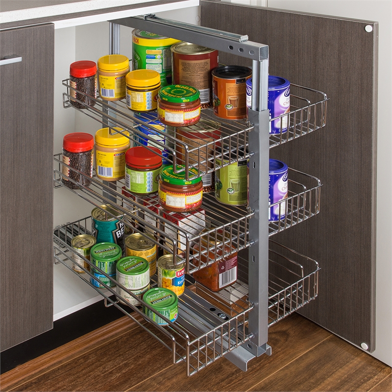REstored 400mm 3 Tier Chrome Cabinet Pullout | Bunnings Warehouse