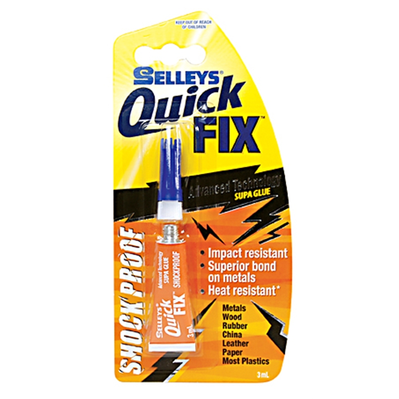 Selleys Quick Fix 3ml Shockproof Supa Glue I/N 1232187 | Bunnings Warehouse