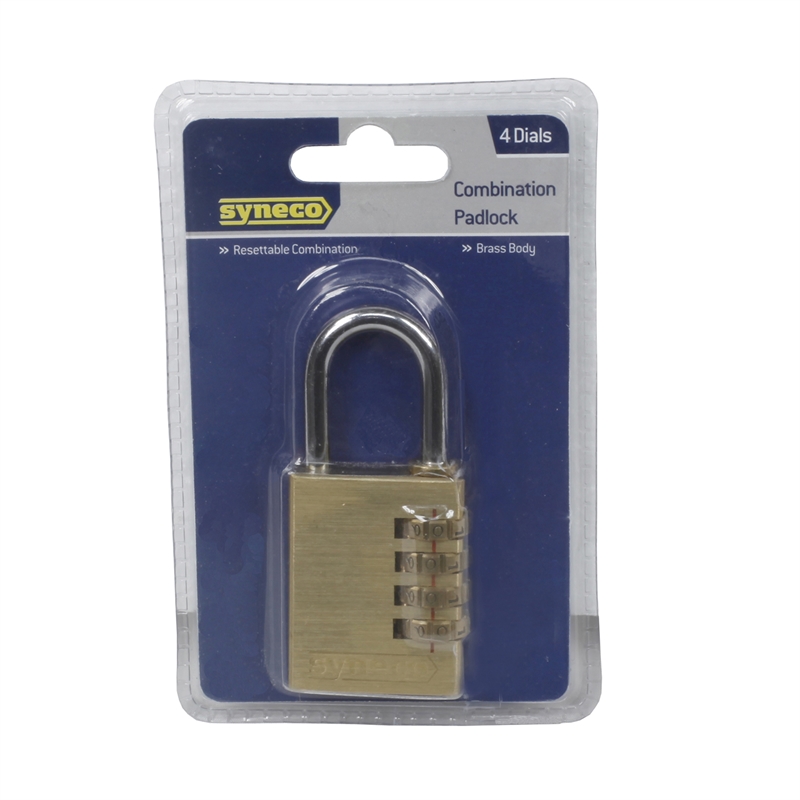 Syneco 4 Dial Brass Combination Padlock Bunnings Warehouse