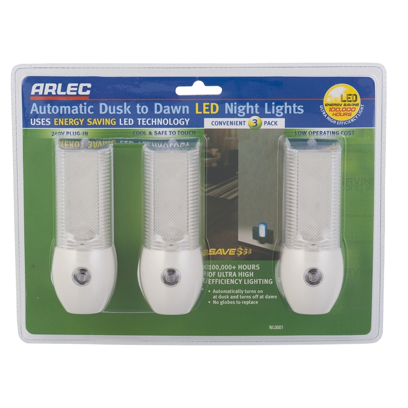 Arlec LED Automatic Dusk To Dawn Nightlight 3 Pack Bunnings Warehouse