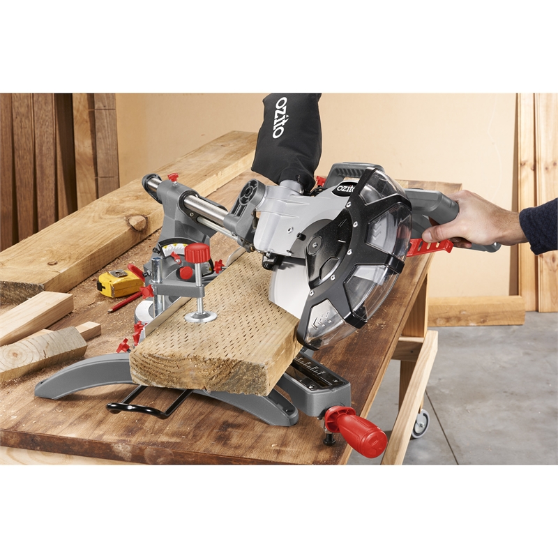 Ozito 254mm (10") 2100W Compound Sliding Mitre Saw Bunnings Warehouse