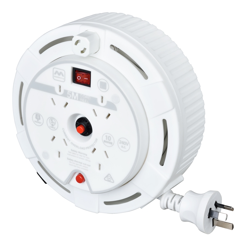 Masterplug 5m White Extension Lead Reel Bunnings Warehouse