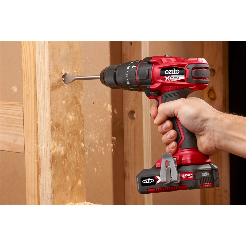 Ozito Power X Change 18V Compact Hammer Drill Kit Bunnings Warehouse