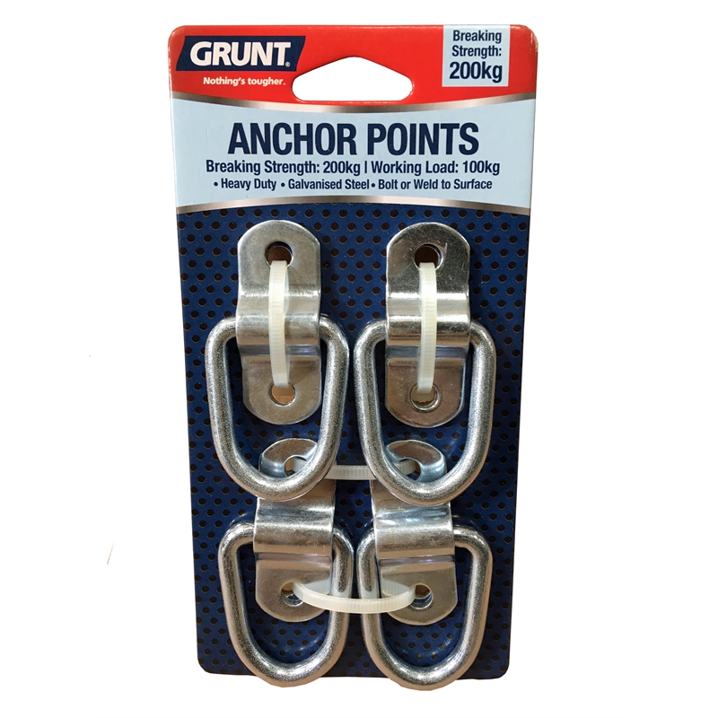 Grunt 182kg Galvanised D Ring Anchor Points 4 Pack Bunnings Warehouse