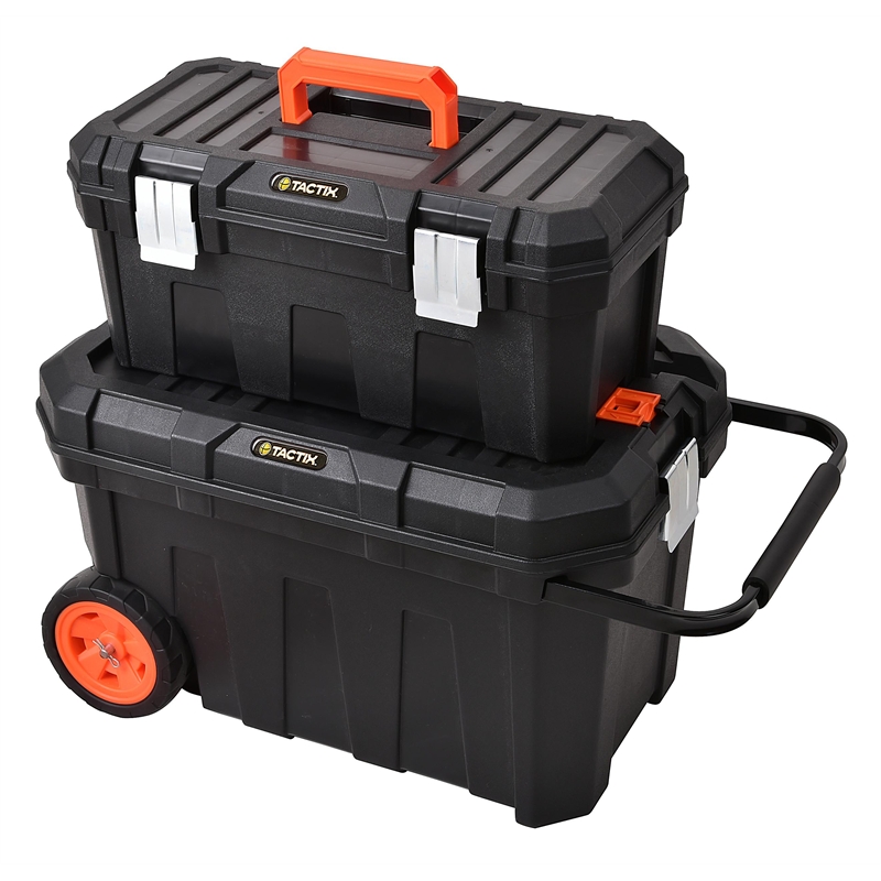 Tactix 2 Piece Rolling Tool Box Set I/N 5820813 Bunnings Warehouse