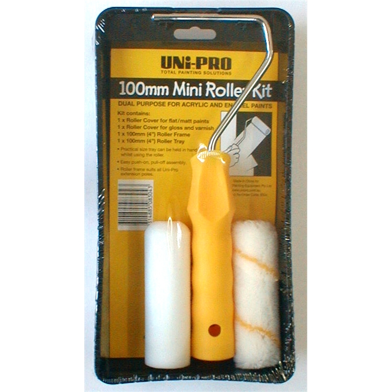 Uni Pro 100mm High Density Foam Mini Roller Kit I/N 1660142 Bunnings