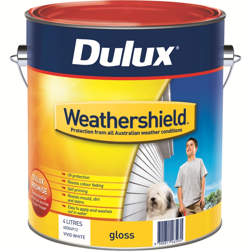  Dulux  Weathershield 4L Gloss Indian  Red Exterior Paint  