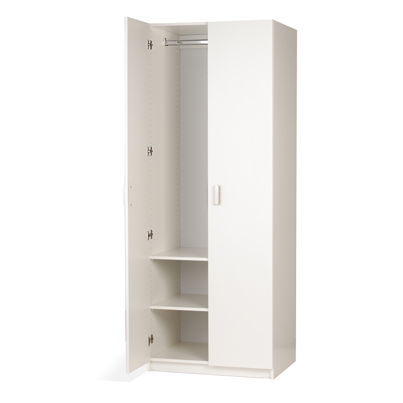 Bedford 750mm White 2 Door Wardrobe Unit I/N 2580850 | Bunnings Warehouse