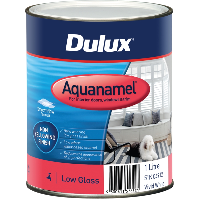  Dulux  Aquanamel Low Gloss  Vivid White 1L Bunnings Warehouse