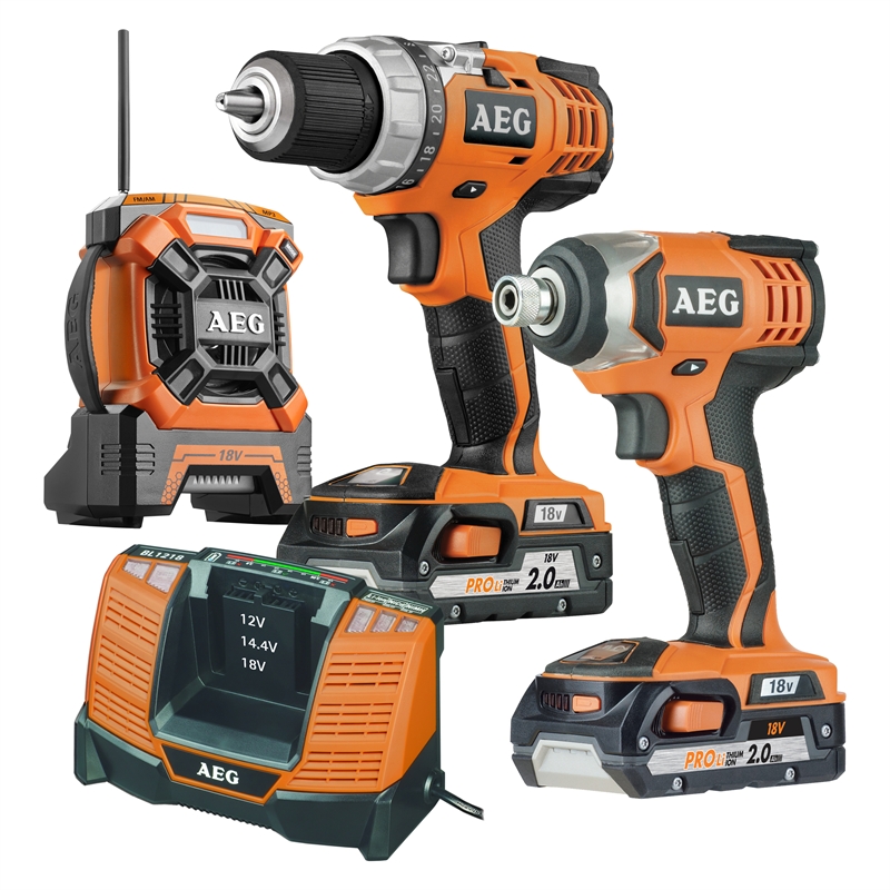 AEG 18V 3 Piece Cordless Combo Kit I/N 6230208 Bunnings Warehouse