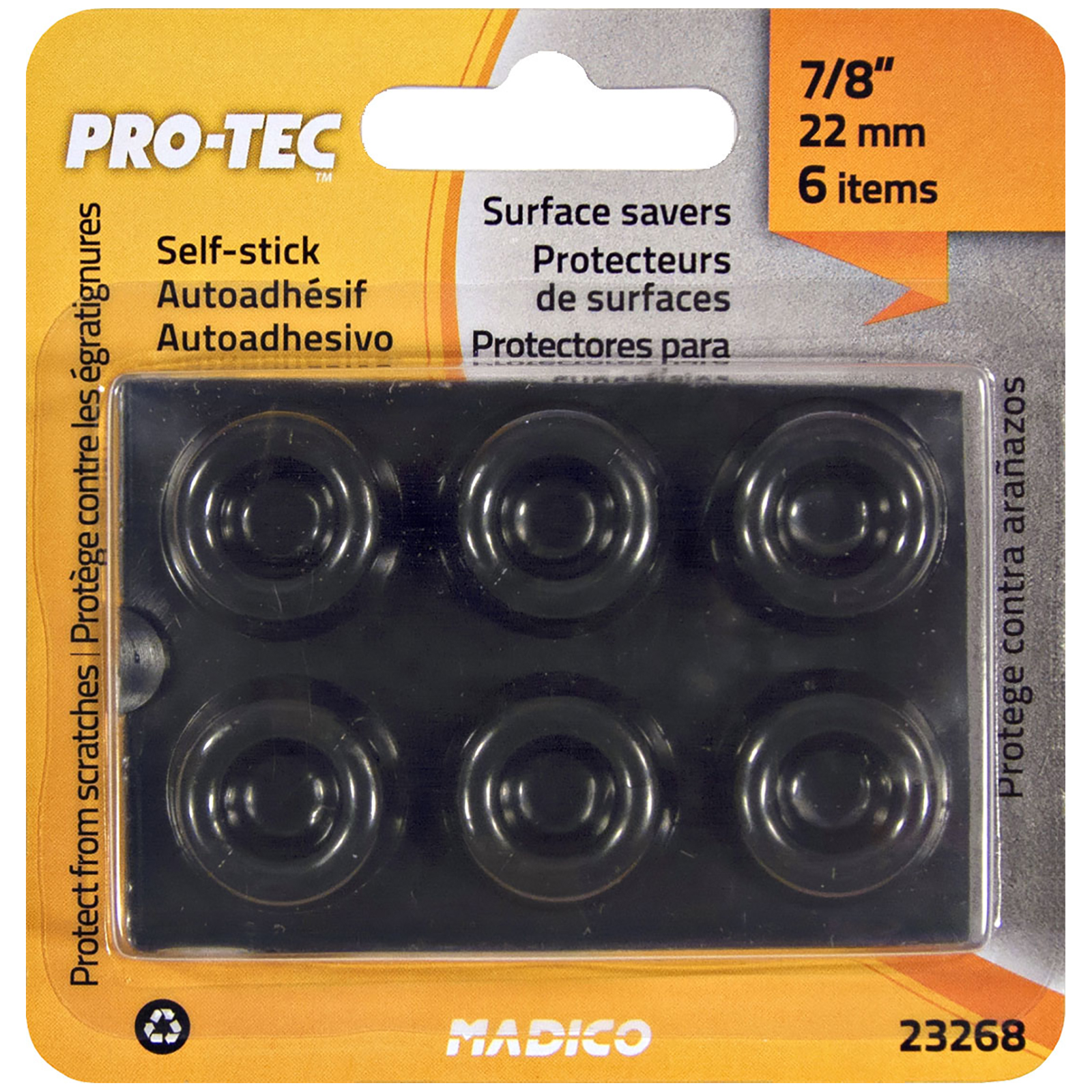 Madico 22mm Black Vinyl Protec Surface Saver - 6 Pack